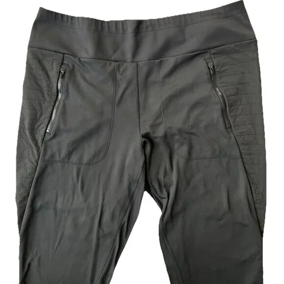 Athleta Peak Hybrid Fleece Tight Legging Black Athleisure Gym Activewear Size XL - Picture 4 of 8